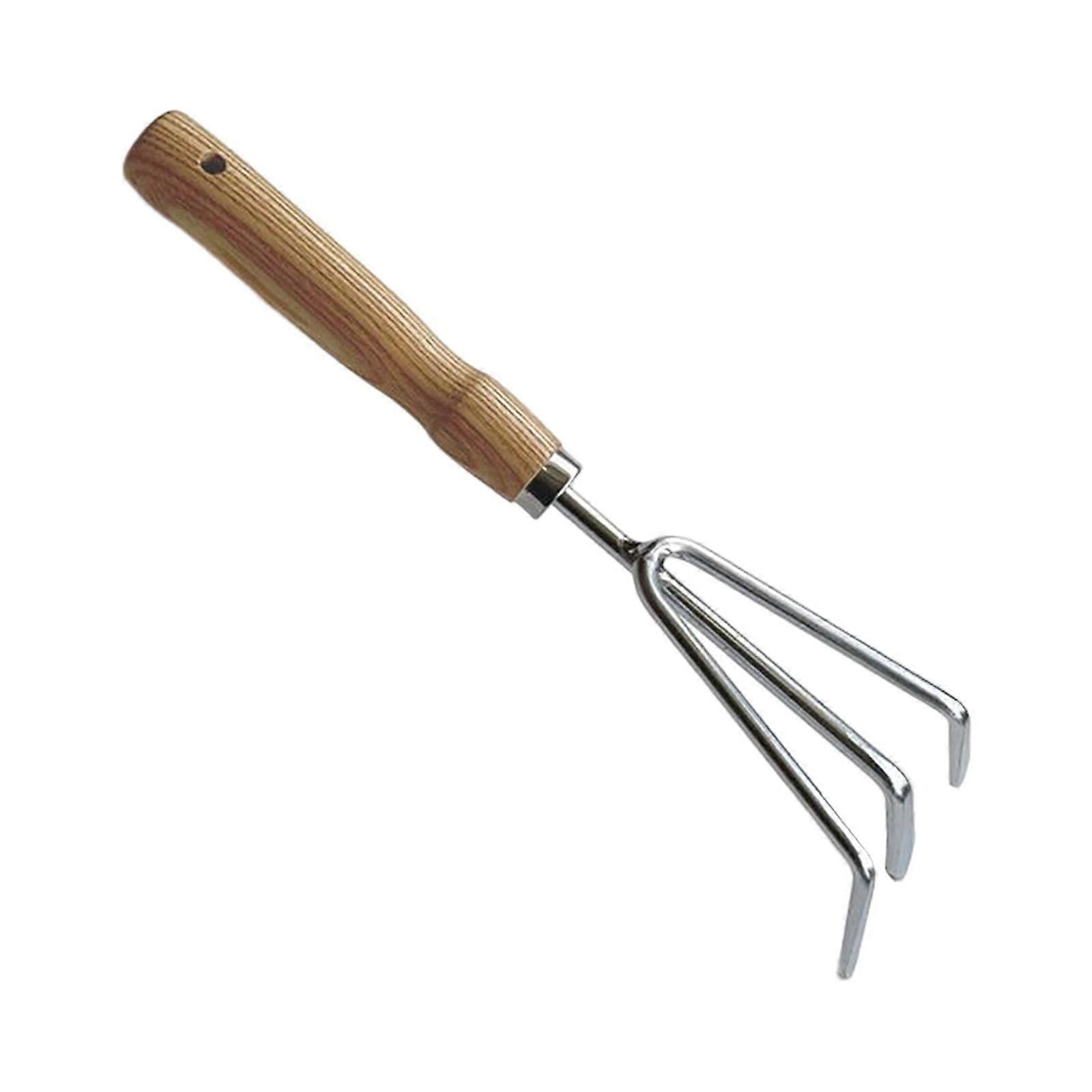 Home Garden Tool with Wooden Handle Weeding Tools Digging Gadget, Multi Use Rake
