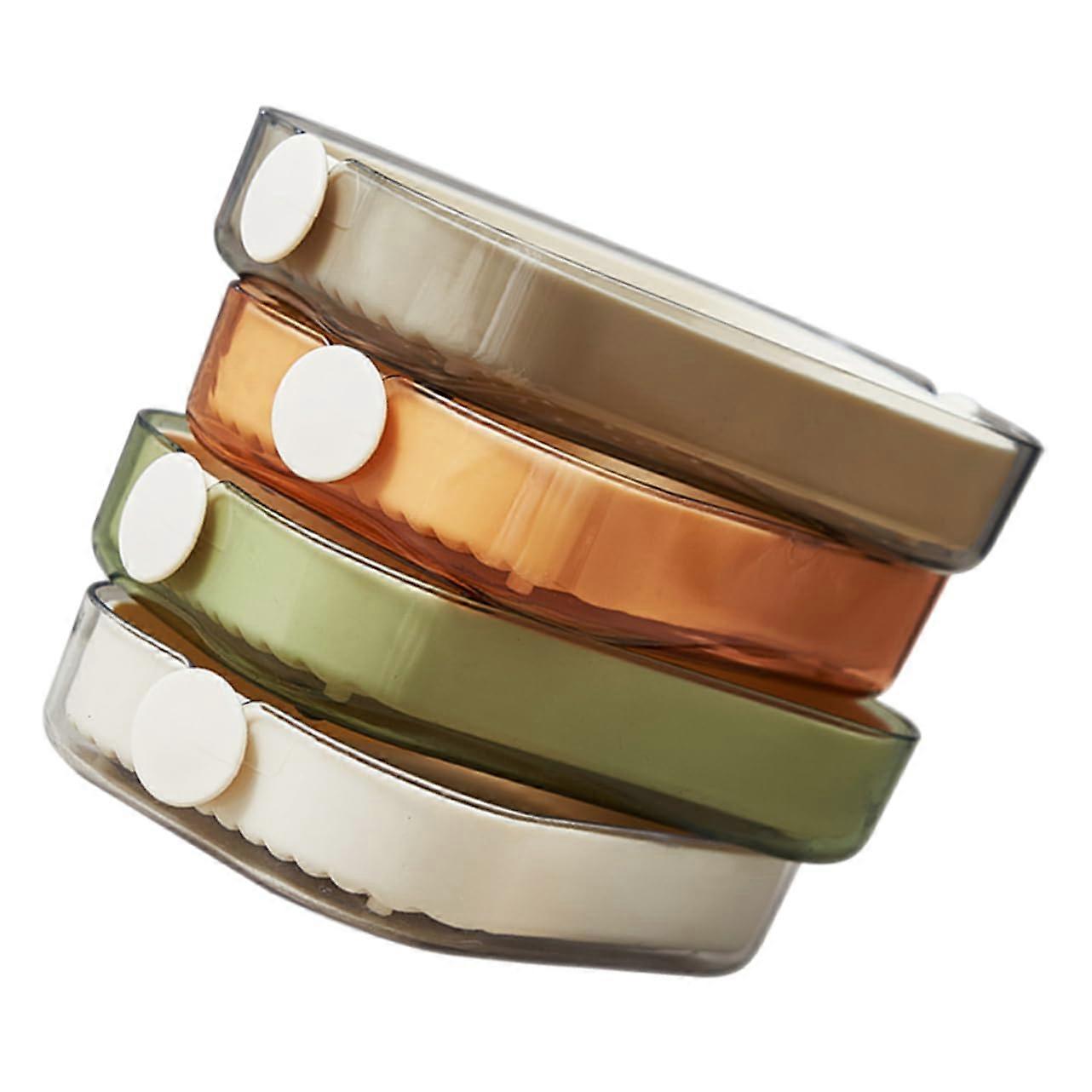 4pcs Double Layer Soap Dish with Drainage Tray for Bathroom or Kitchen Sink, Lightweight and Durable