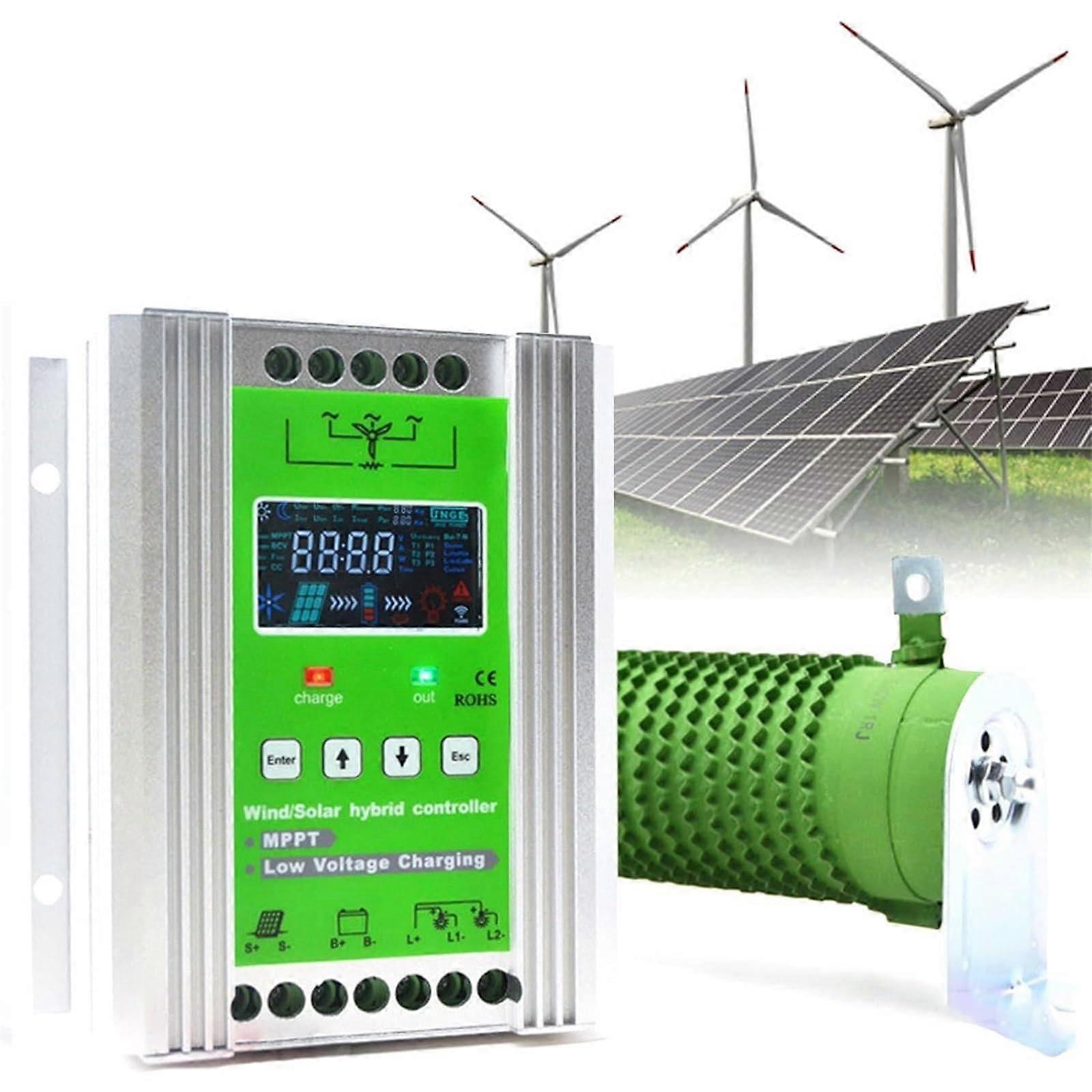 Wind Solar Hybrid Charge Controller 12V 24V 48V MPPT Boost Off Grid Wind400W Solar500W LCD