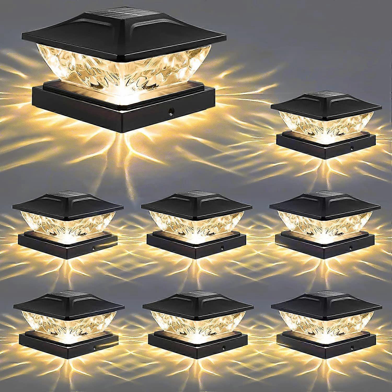 8 Pack Outdoor Solar Post Cap Lights
