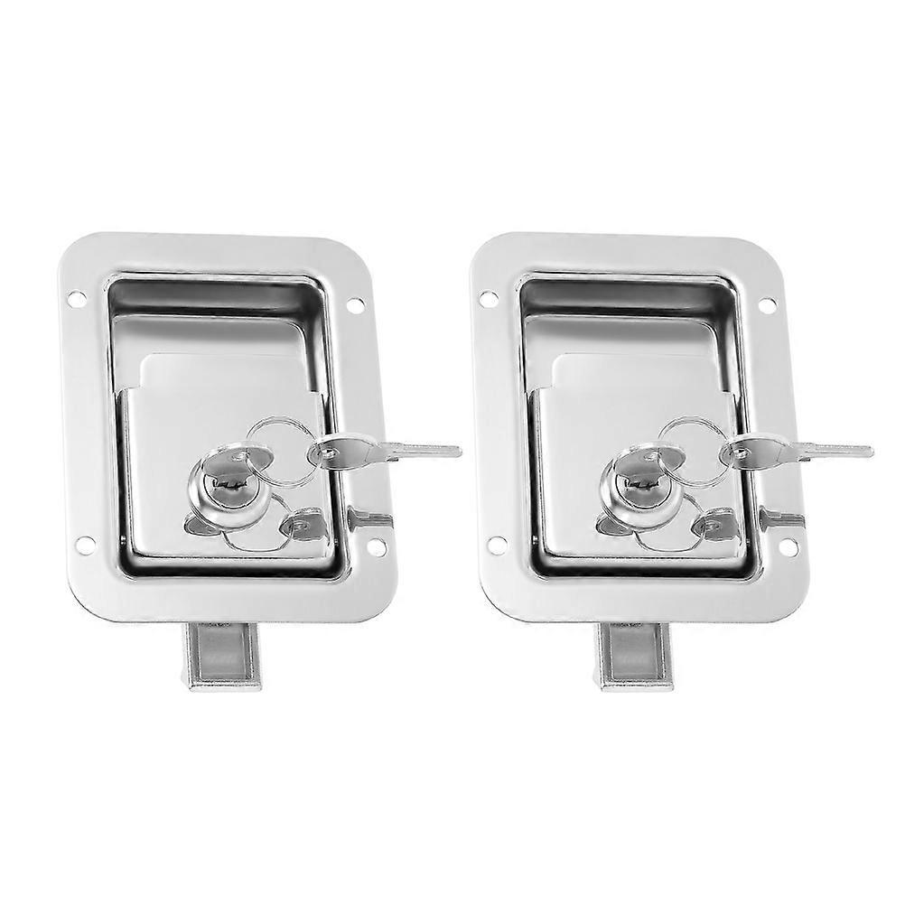 Trailer Toolbox Door Lock Flush Mount Locking Paddle Latch with 4Sets for Trailer