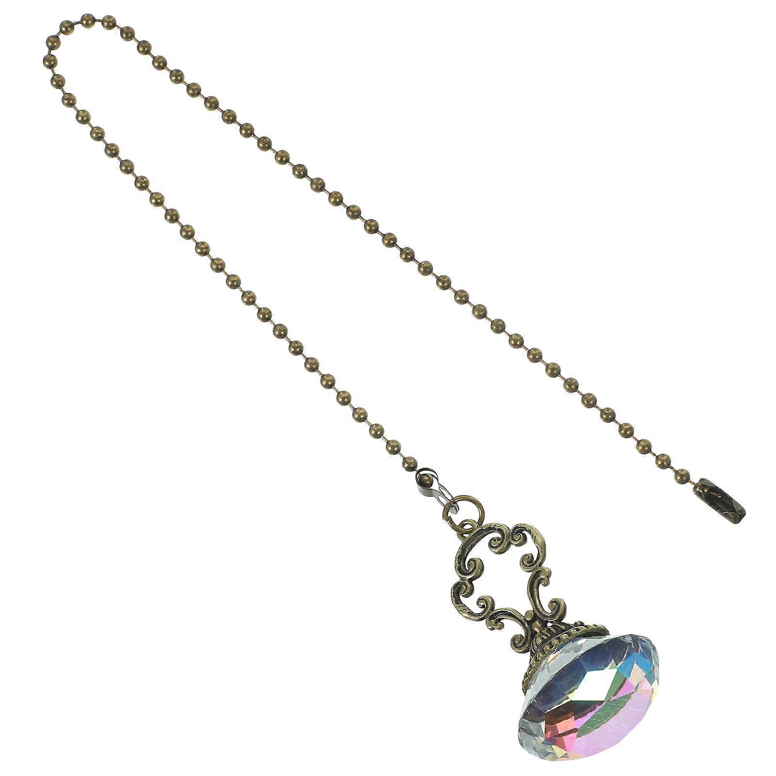 Ceiling Light Pull Chain with Elegant Crystal Knob 2Pcs