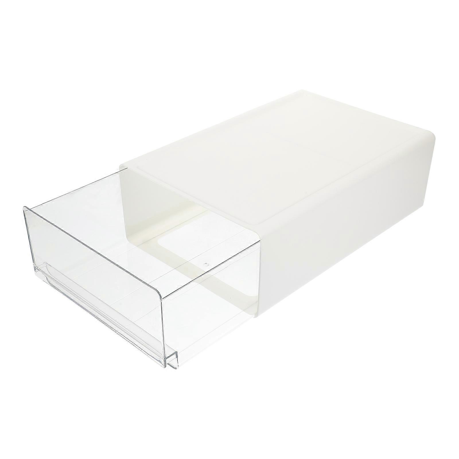 Storage Drawer Household Drawer Box for Storage 2Pcs White Desktop Organizer