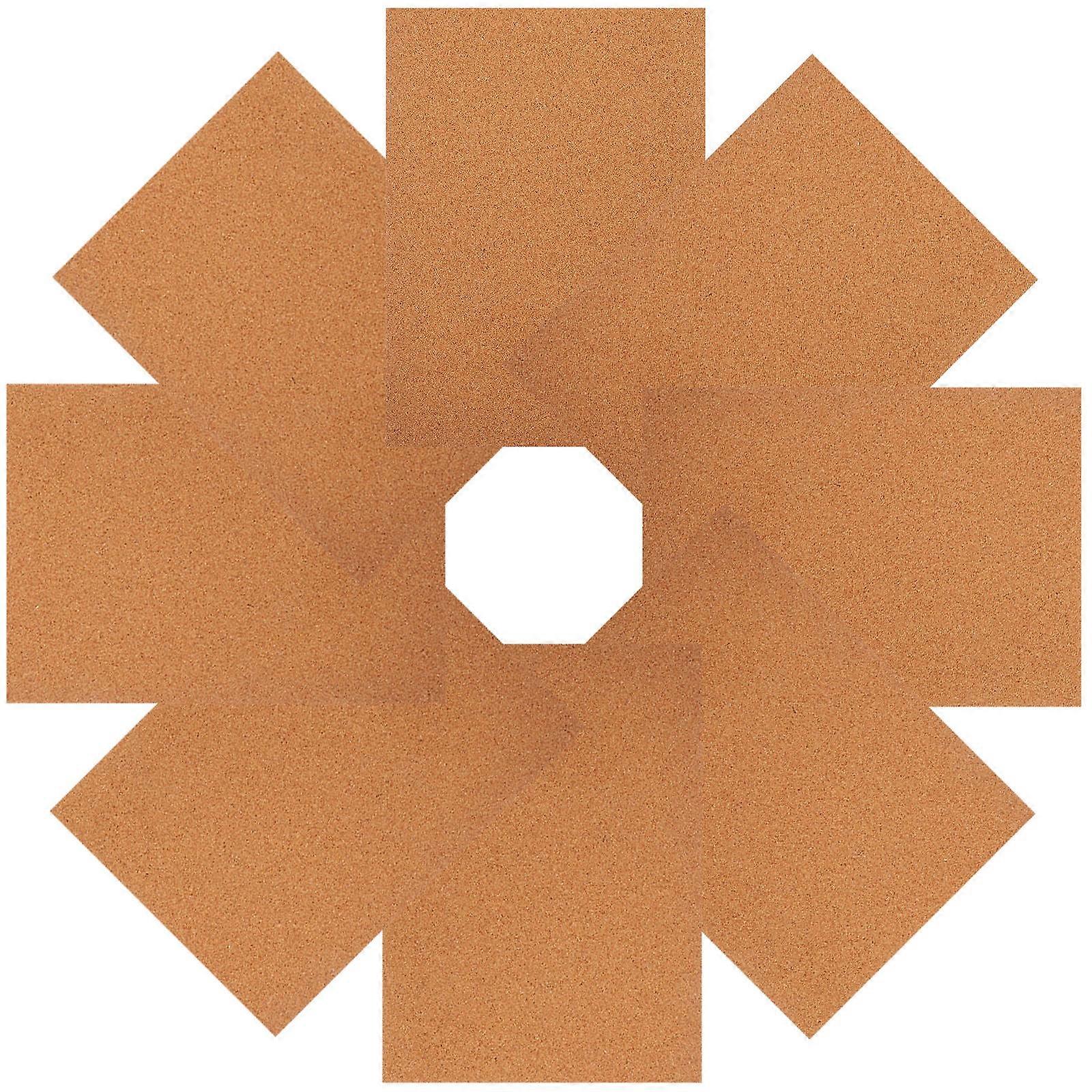 Brown Cork Board Self Adhesive Thick Rectangle Sheets for DIY 8Pcs