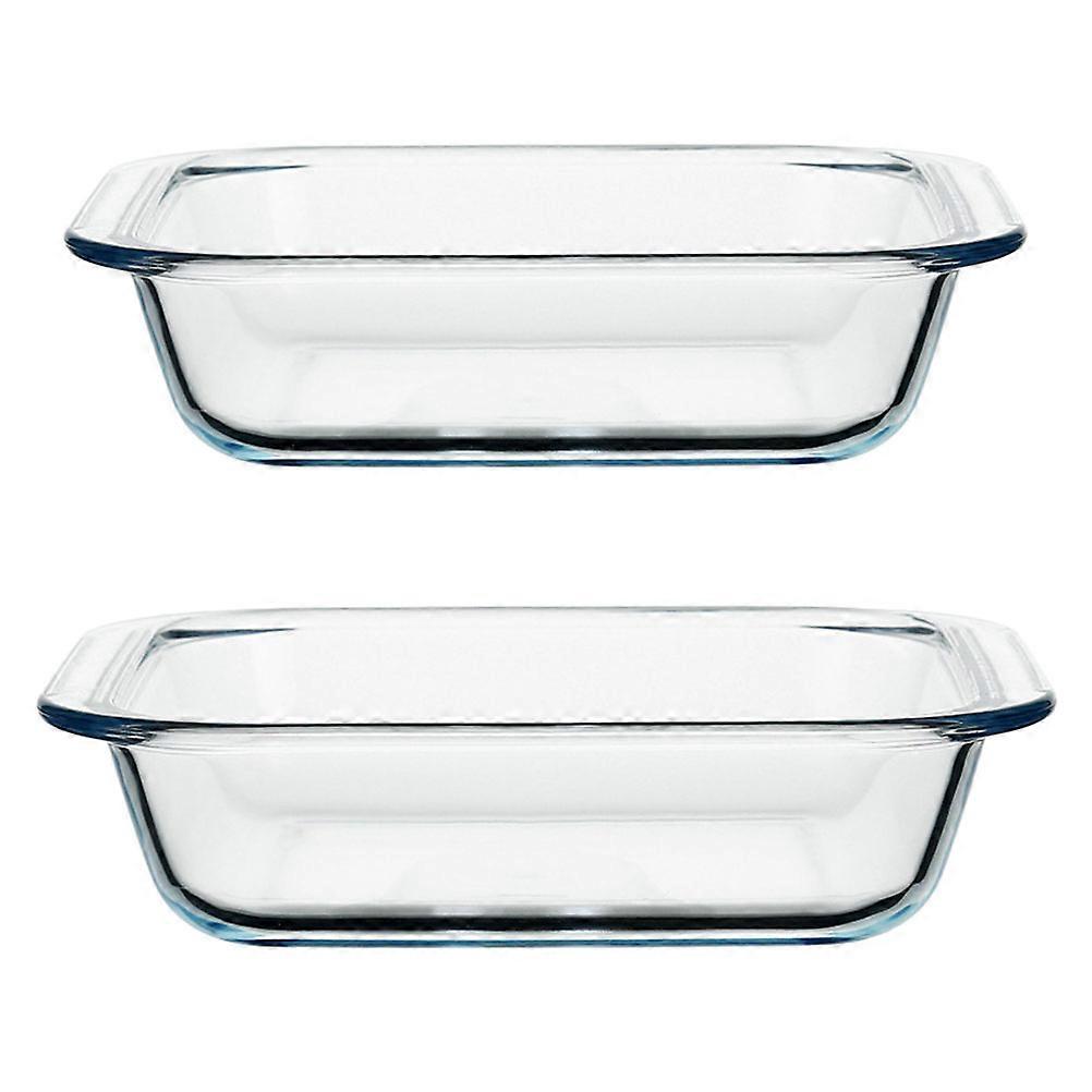 Glass Baking Pan 2Pcs for Baking Function Versatile Transparent Kitchen Tray