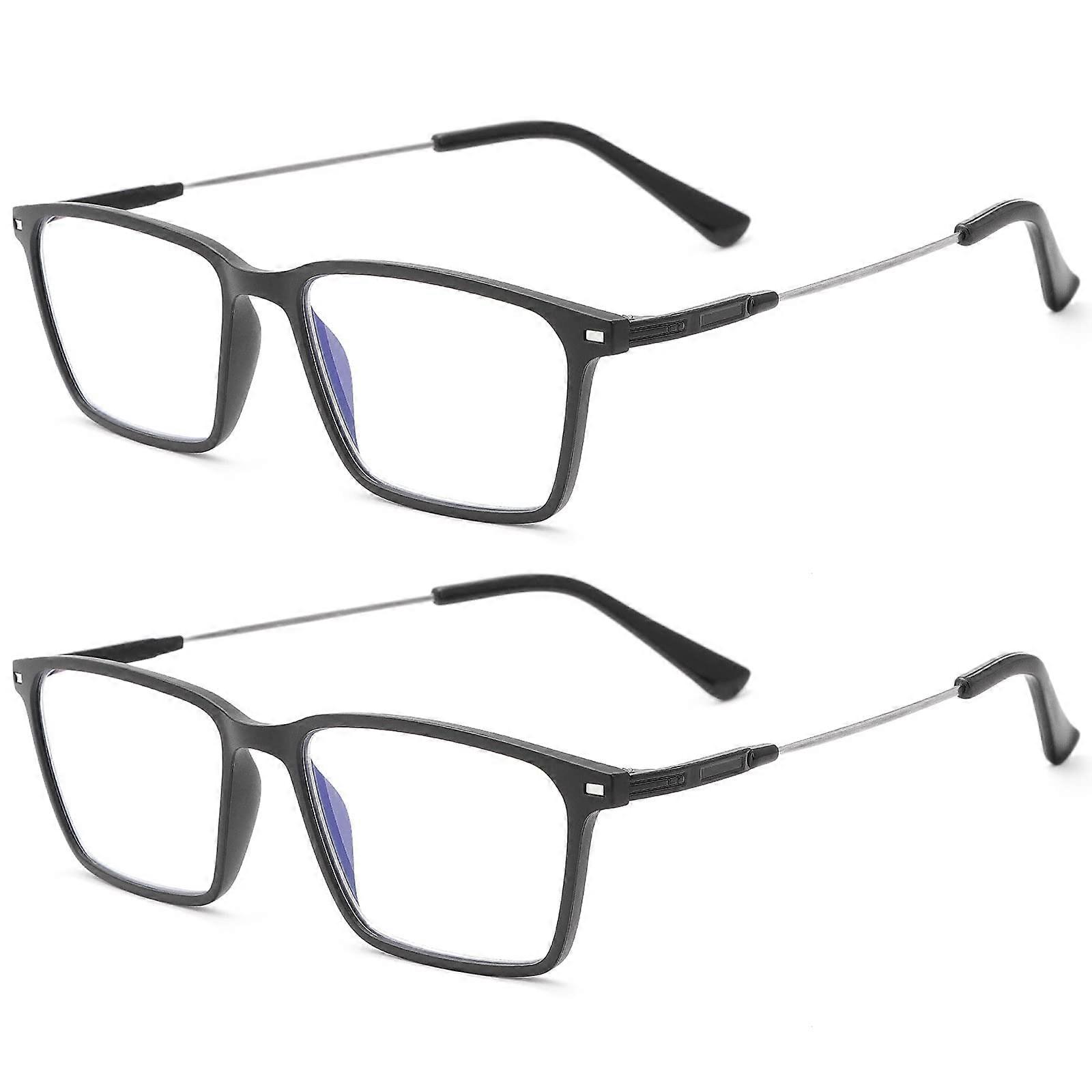 2 Pack Blue Light Blocking Progressive Multifocal Reading Glasses with Spring Hinge and AntiGlare Lens