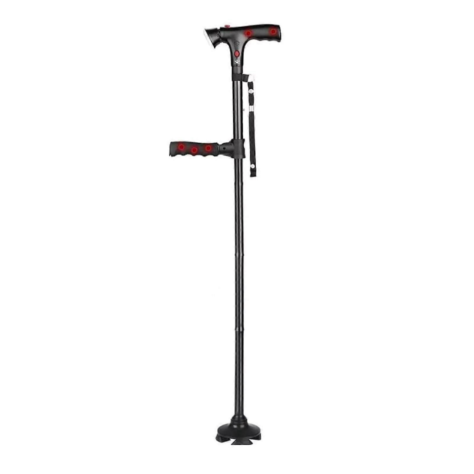 Folding Walking Cane with LED Light, Adjustable Height, Stable Base for Seniors and Elderly