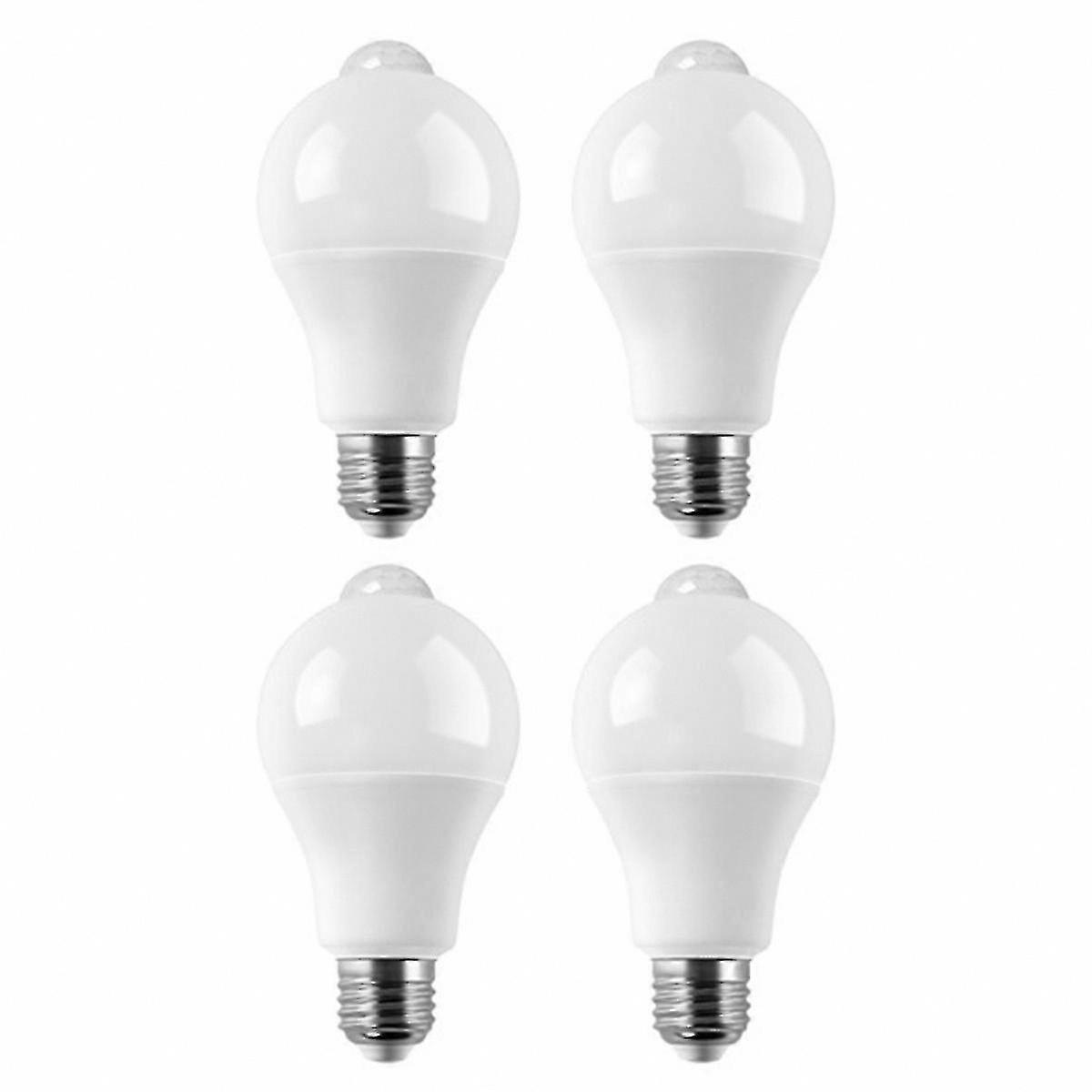 4-Pack E27 LED Bulbs with Motion Sensor 9W PIR Security Light 25-26s Detection Time