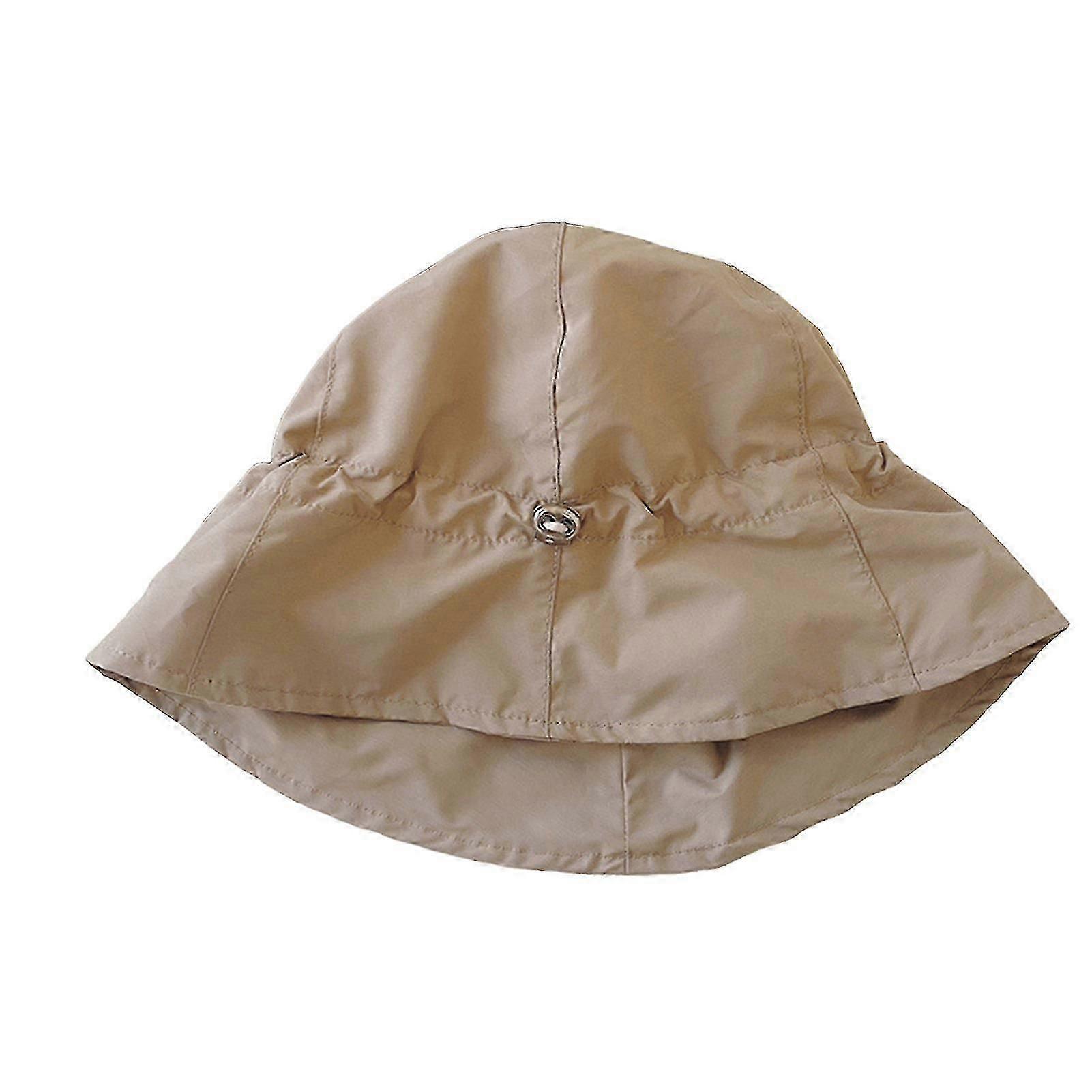 Drawstring Hat Foldable Quick-drying Waterproof Adjustable Soft Daily Wear Polyester Big Brim Sunscreen Hat Beach Accessory