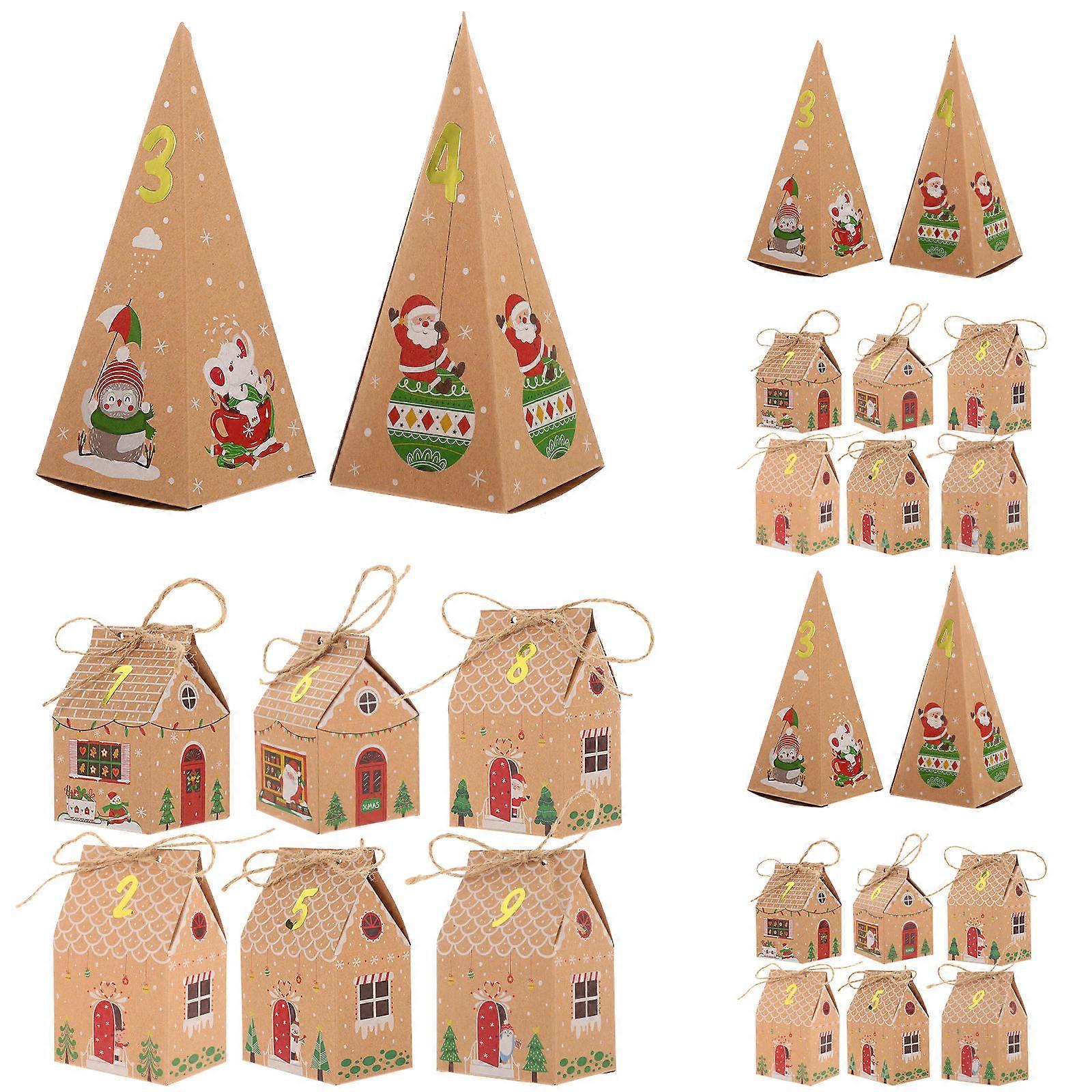 Empty Gift Box 1Set Christmas Countdown Gift Boxes for Storage