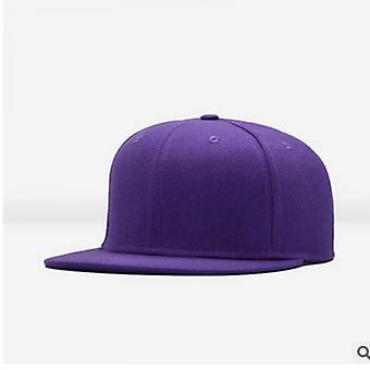 Classic Snapback Hat Hip Hop Flat Bill Visor Cap - Unisex Adult Adjustable Baseball Hats, Purple