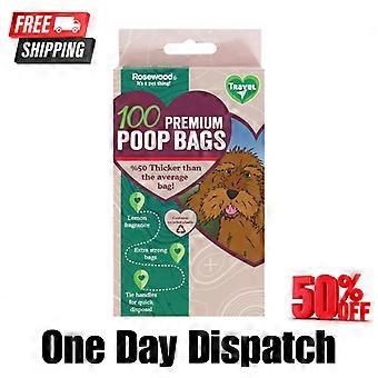 Dog Poo Bags with Handles 100 Easy Clean-Up Poop Bags Loose Packed UK