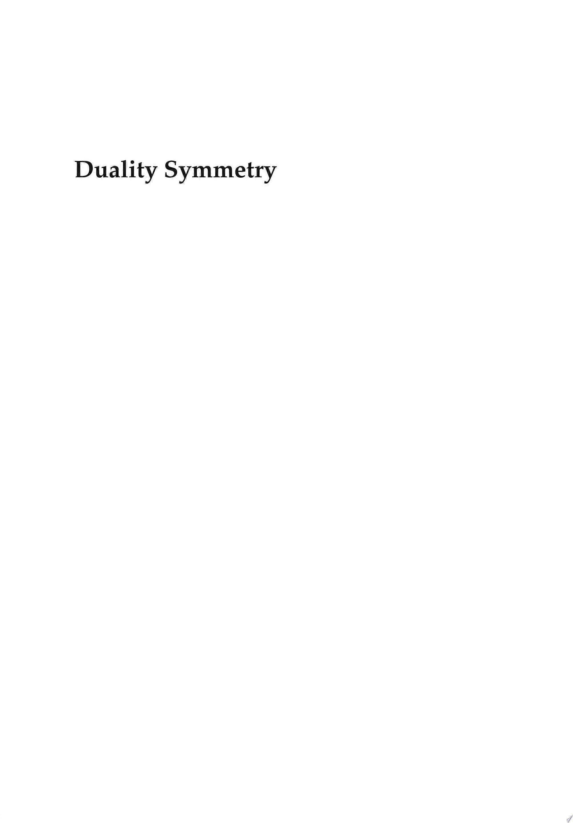 Duality symmetry