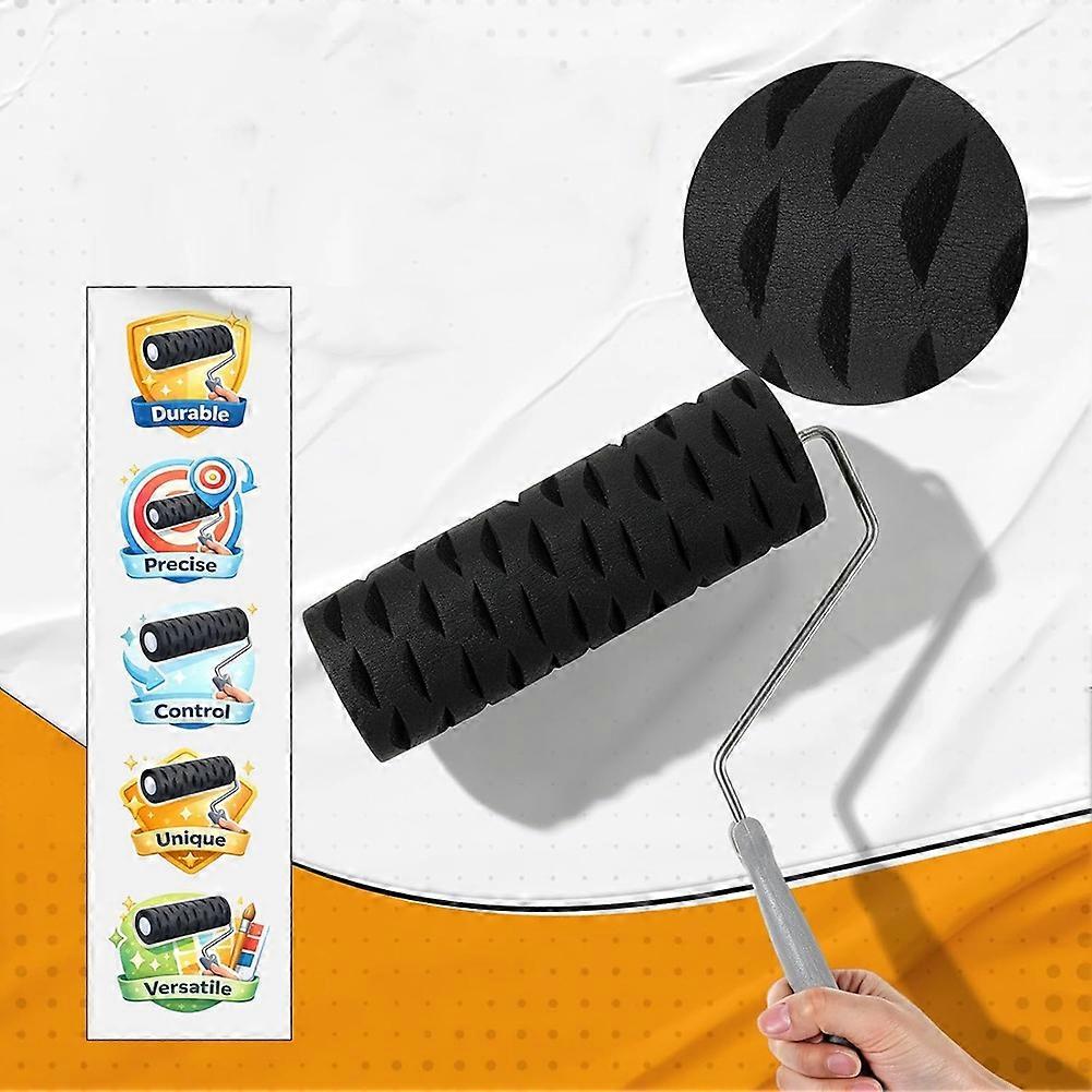 2Pcs 9" Drywall Texture Roller,Tree Bark Pattern Wall Ceiling Textured Roller Drywall Texturing Tool Paint Applicator