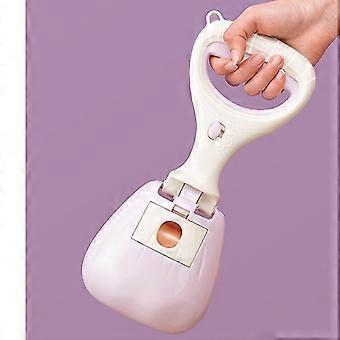 Kotaufnehmer für Haustiere, 10 cm Durchmesser, Kunststoff, ergonomischer Griff, kraftsparend, Lila, für Hunde und Katzen