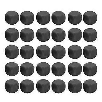 30PCS Fun Blank Dice Set DIY Puzzle Round Corner 6 Sided Dice for Board Games Math Learning Black