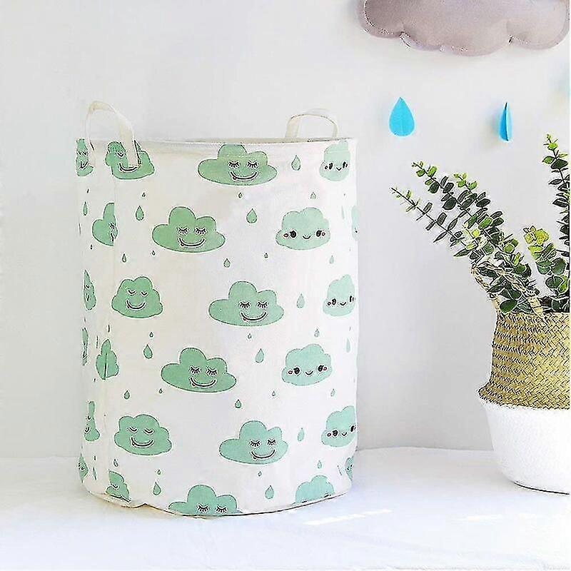Storage Bucket Green Cloud Storage Bucket On White Background