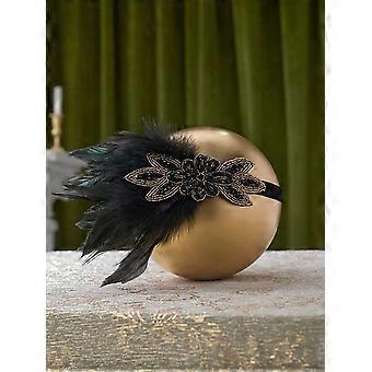 Set Accessoires Gatsby Années 20 – 6 Pièces – Bandeau Plumes, Gants, Collier Perles – Pour Fête Costumée Ou Soirée Chic