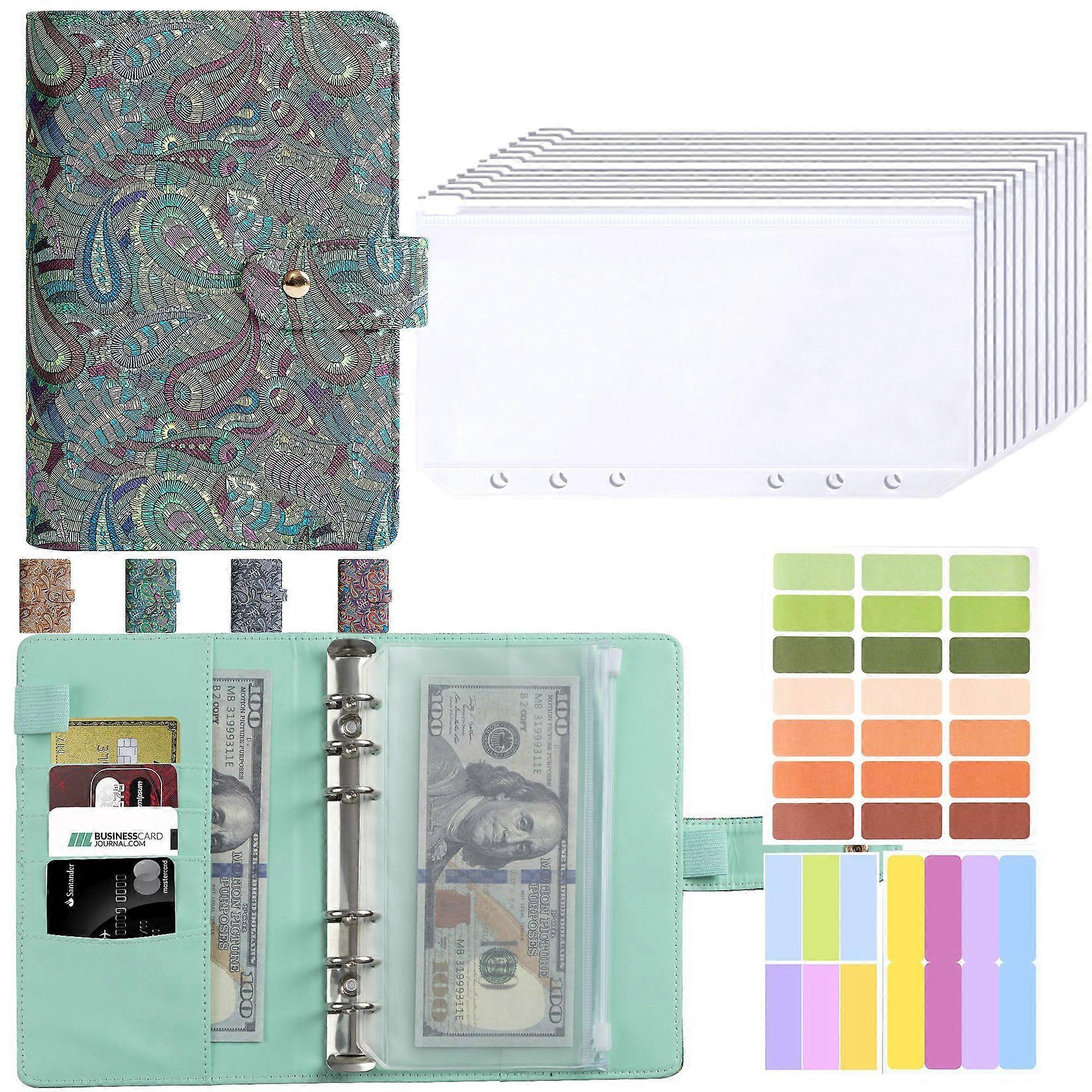 A6 PU Leather Paisley Pattern Budget Planner Refillable Notebook -