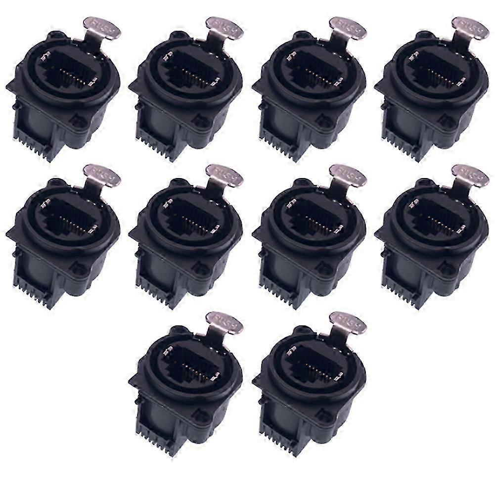 10pcs XLR RJ45 Socket Bent Needle Connector Square Shape PCB Panel Mount Chassis XLR Adapter Connec