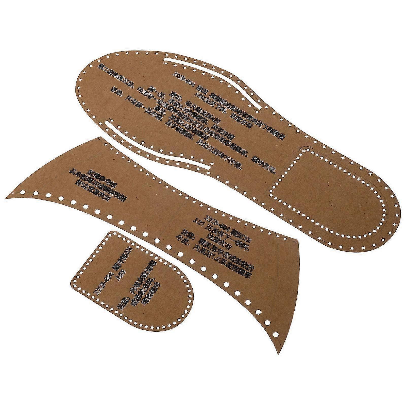 DIY Slipper Patterns Template, Light Brown, For Leatherworkers, 1 Set