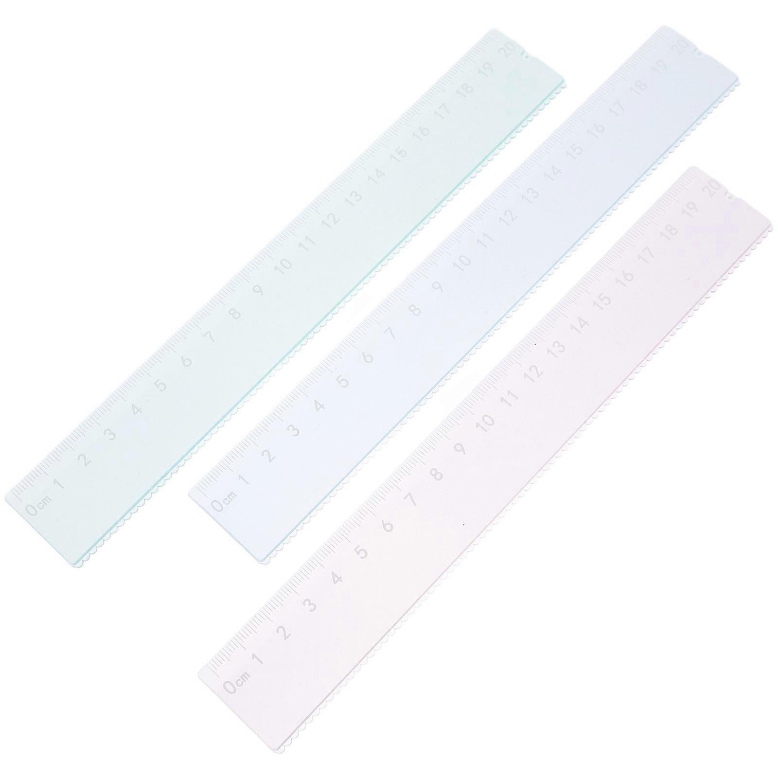 Transparent Acrylic Measuring Rulers for Students 3Pcs Clear Drafting Tools