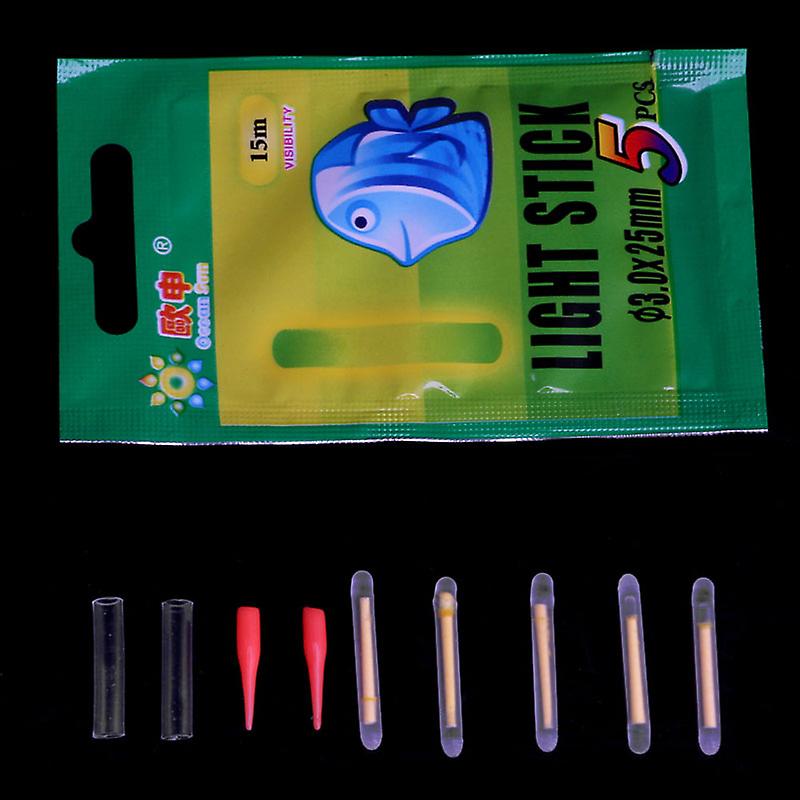 5 قطع الصيد الفلورسنت Lightstick تعويم مشبك ليلي خفيف على عصا توهج الظلام