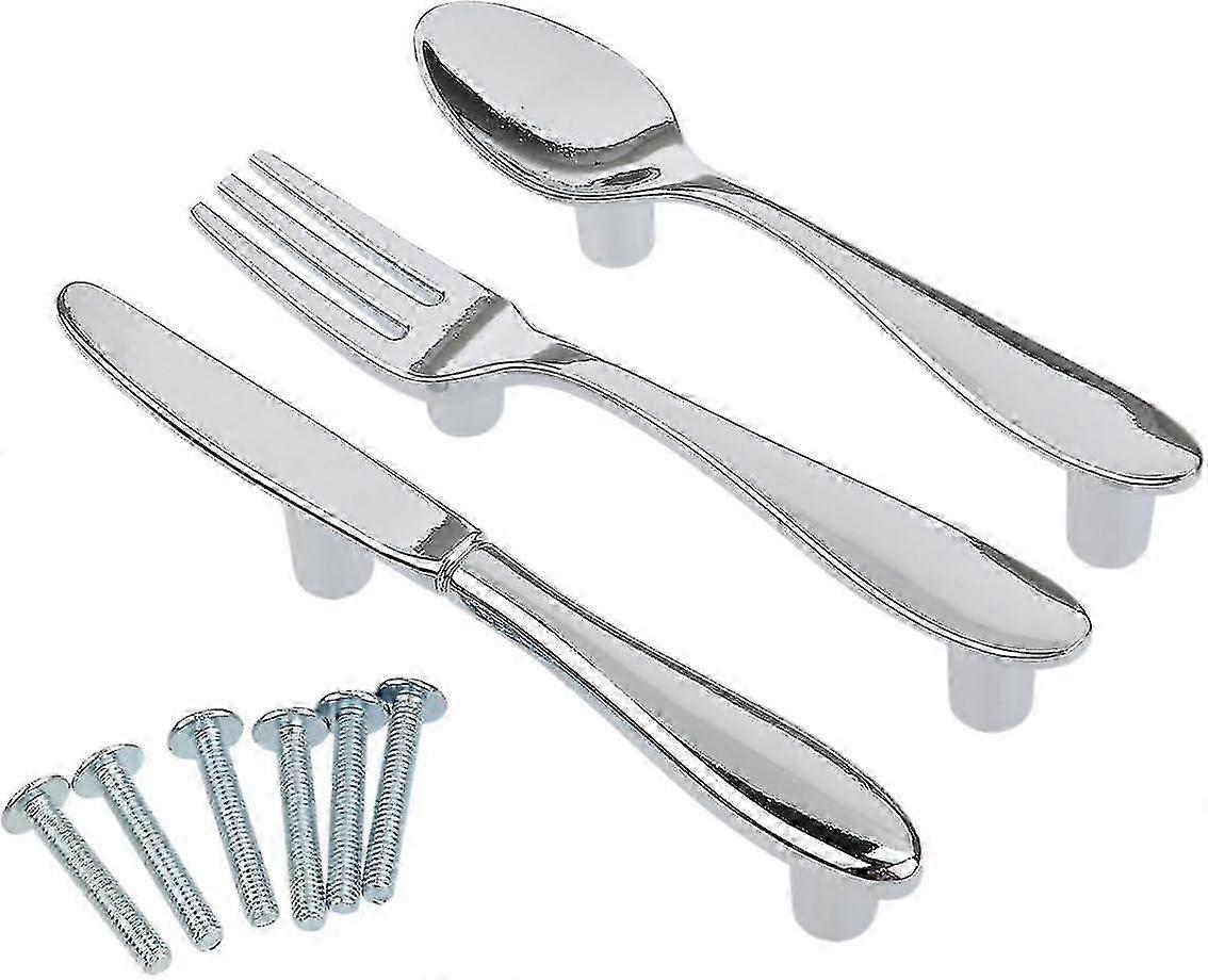 3pcs Knife Spoon compatible withk Kitchen Cabinet Drawer Cupboard Pull Sleeve Knobs