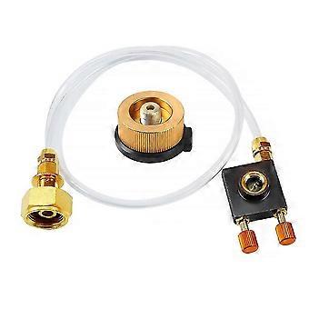 Adaptador para recarga de gás de fogão a gás para camping, tipo ponte, para queimador, para botijão de gás, conector de acoplamento de forno.