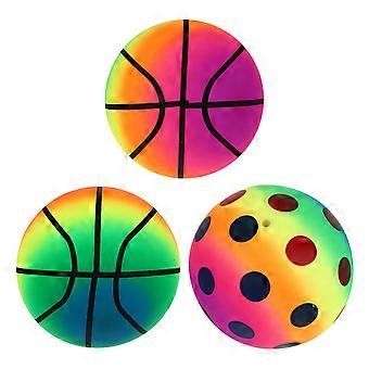 Kickball Thickened Rainbow Ball for Kids Playing Outdoor 3Pcs Pack