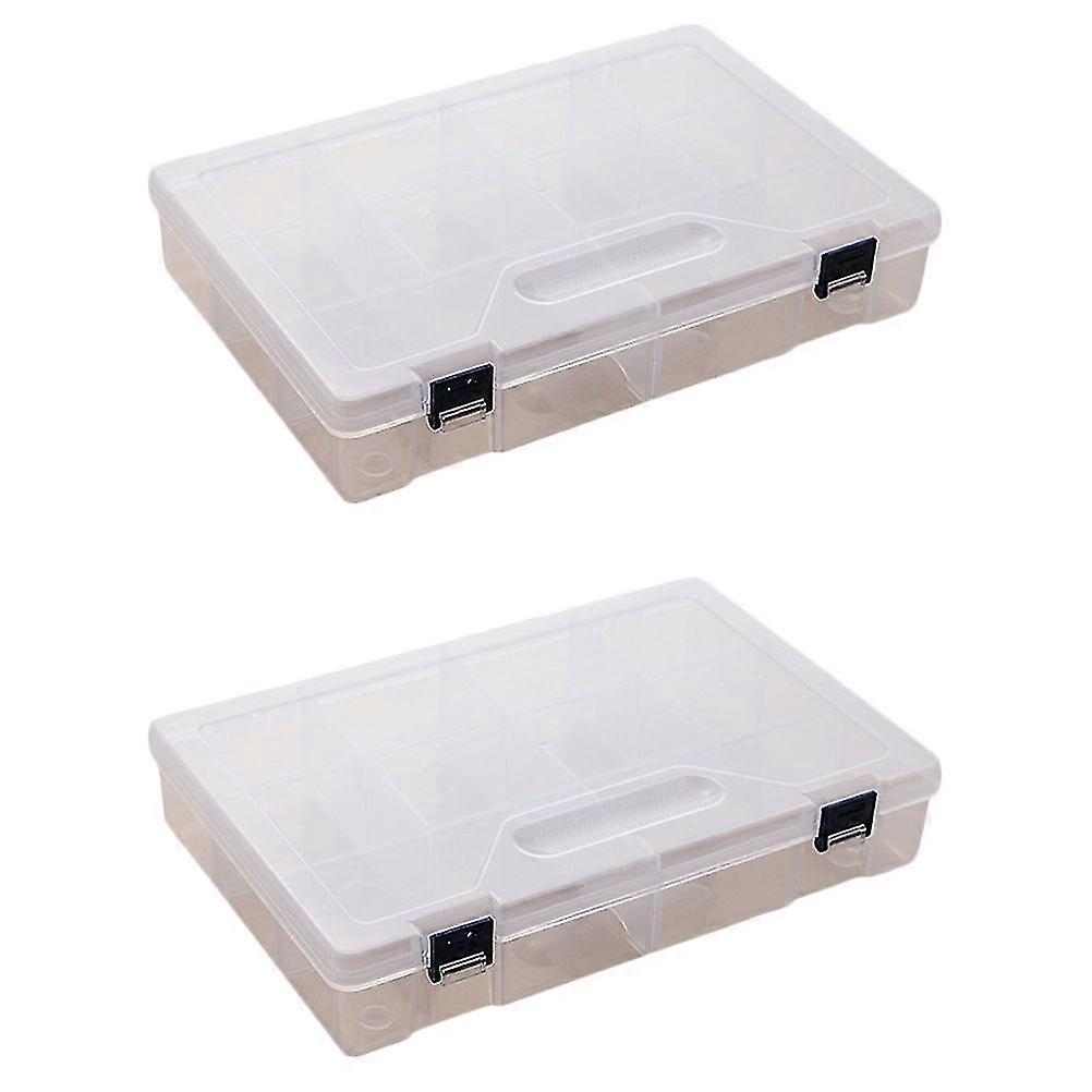 Tools Storage Box Organizer Box compatible with Storage Using 2Pcs White Multiple Grids Design