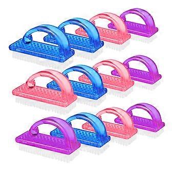 12pcs Nail Cleaning Brush Set for Manicure with Ergonomic Comfort Grip and Effective Dust Removal