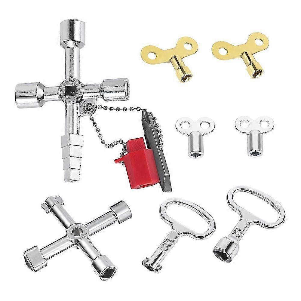 8 Piece Construction Machine Key Set, Universal Key Set, Multi-Purpose Square Wrench, for Controllin