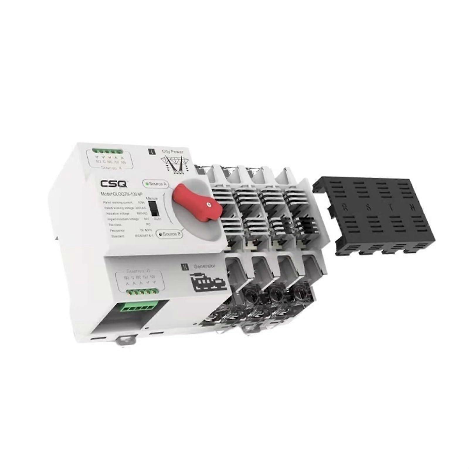 100A 2 Pole Automatic Transfer Switch 230V Dual Power Generator Switch for Home Backup