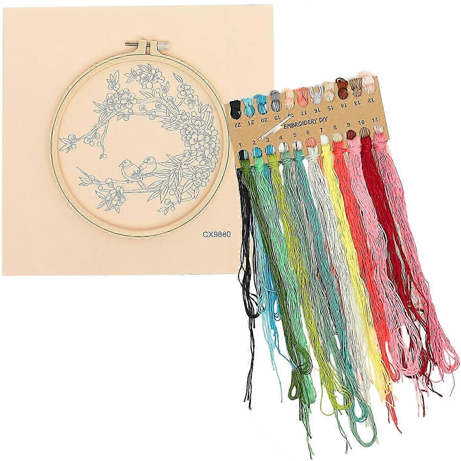 Embroidery Material Kit Embroidery Starter Kit compatible with DIY with 1Set