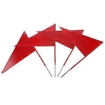 Shot Put Flag Running Triangle Flag for School Supplies 4Pcs Red Color