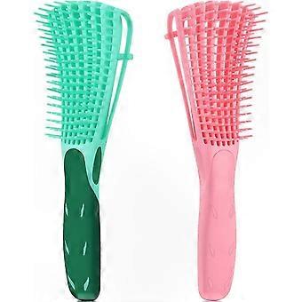 Pink & Green Hair Brush for All Hair Types Including Thick, Curly, Fine, Wet or Dry Hair, Suitable for Women, Girls, and Men