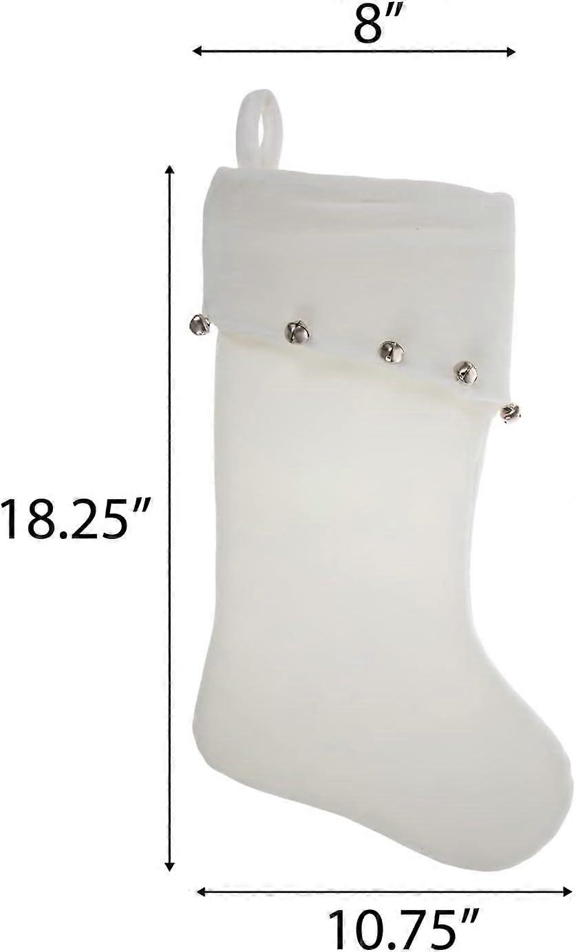 White Velvet & Bell Stocking