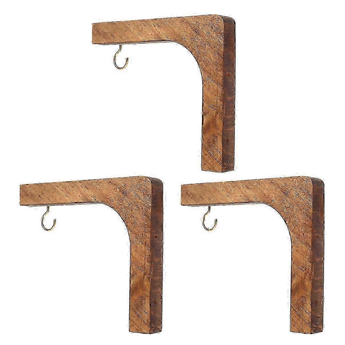 3pc Natural Wood Hanging Bracket Kit