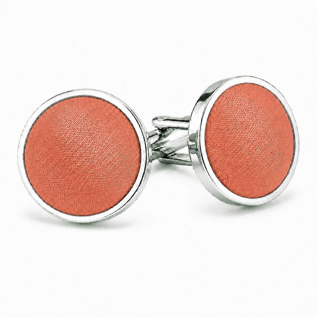 Coral Plain Satin Cufflinks