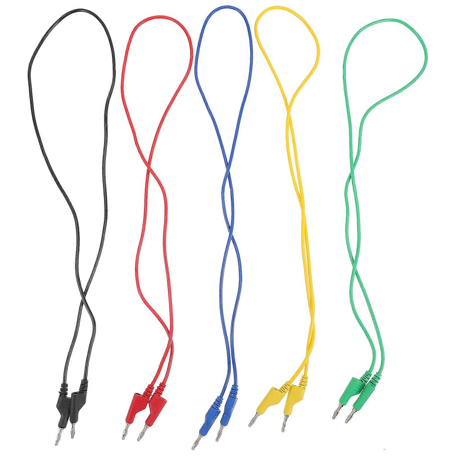 Double Cage Head Test Leads Banana Plug for Testing Use 5Pcs Multi Meter Test Cables