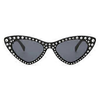 Moschino MOS006/S/STR 807/IR Vollrand-Sonnenbrille für Damen, schwarz, Cat-Eye-Stil, UV3, Original