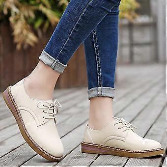Women Flats New British Style Oxford Shoes Women Casual Lace Up Genuine Leather Flats Shoes Female Sneakers Ladies Shoes