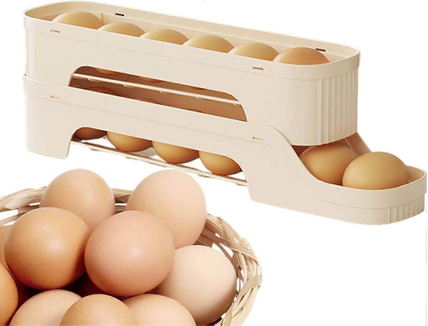 Egg Holder For Fridge, Automatic Rolling Egg Storage Rack, 2 To 4 Tier
Automatic Rolling Design, Multi Layer Storage, Stable Buckle Structure, Space