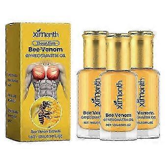 3-Piece Gynecomastia Massage Oil for Men, Breast Care Treatment with Unique Formula, Gentle Soothing and Firming, 12ml Each