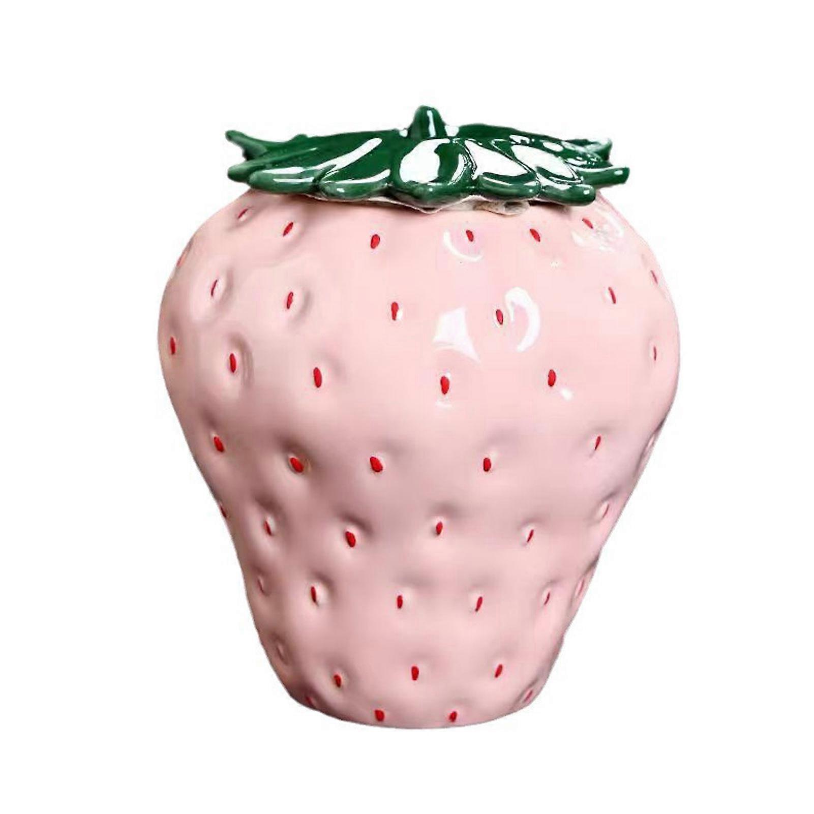 Glossy Ceramic Strawberry Jar With Stable Base