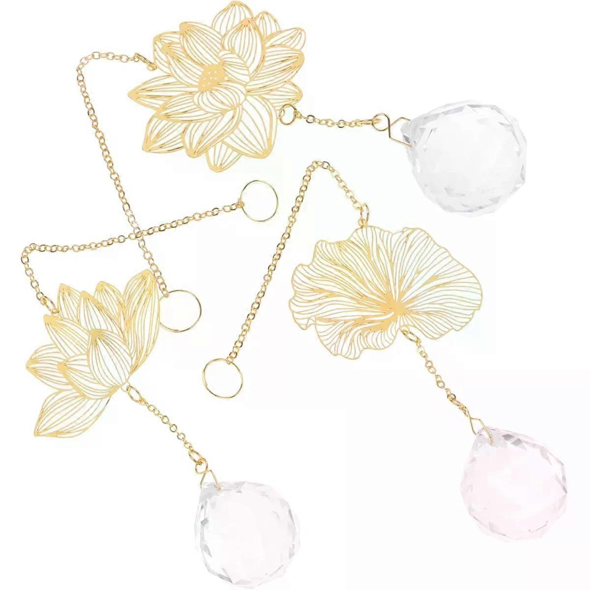 Decorative Pull Chain Ornament Brass Crystal Ceiling Fan Light