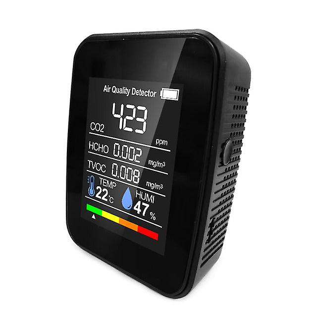 Air Quality Detector Co2 Tester With Carbon Dioxide Tvoc Formaldehyde Value Electricity Quantity Temperature Humidity Display