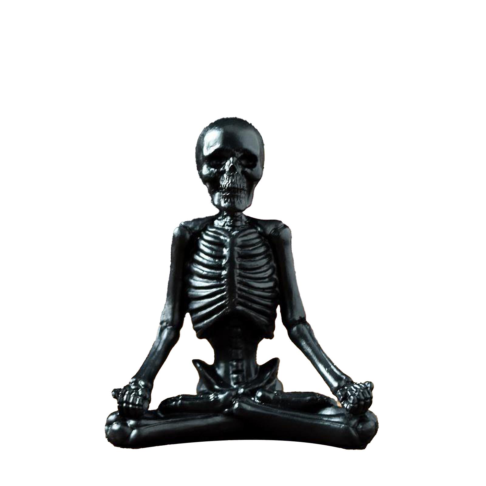 Halloween Skull Resin Ornament Haunted Ding Yoga Skull Figurines For Home Desktop Decoration
