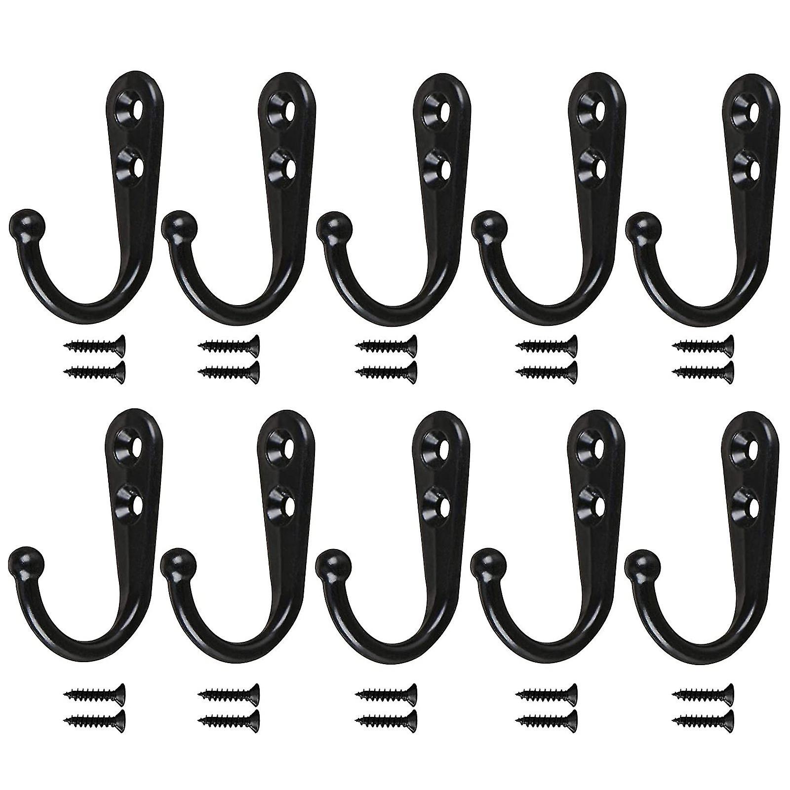 10-100x Vintage Single Coat Hooks Wall Mounted Robe Prong Hanger W/screw